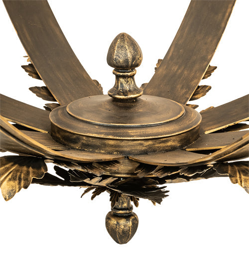 Meyda Lighting Neapolis 60" 24-Light Florentine Gold Chandelier With Ivory Faux Candlelight
