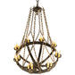 Meyda Lighting Neapolis 60" 24-Light Florentine Gold Chandelier With Ivory Faux Candlelight