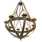Meyda Lighting Neapolis 60" 24-Light Florentine Gold Chandelier With Ivory Faux Candlelight