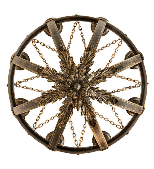 Meyda Lighting Neapolis 60" 24-Light Florentine Gold Chandelier With Ivory Faux Candlelight