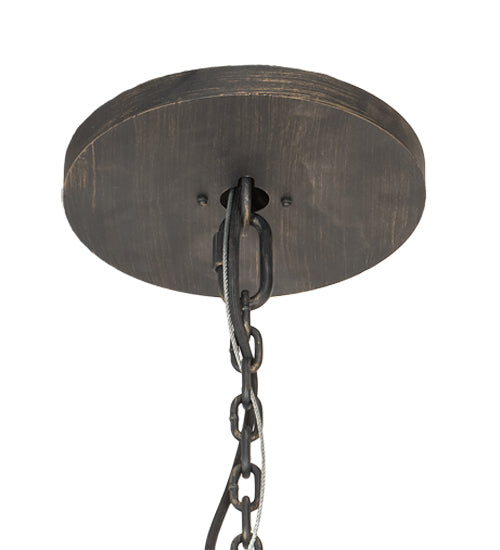 Meyda Lighting Neapolis 60" 24-Light Textured Black & Soft Gold Chandelier With Ivory Faux Candlelight