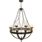 Meyda Lighting Neapolis 60" 24-Light Textured Black & Soft Gold Chandelier With Ivory Faux Candlelight