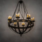 Meyda Lighting Neapolis 60" 24-Light Textured Black & Soft Gold Chandelier With Ivory Faux Candlelight