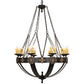Meyda Lighting Neapolis 60" 24-Light Textured Black & Soft Gold Chandelier With Ivory Faux Candlelight