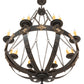 Meyda Lighting Neapolis 60" 24-Light Textured Black & Soft Gold Chandelier With Ivory Faux Candlelight