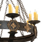 Meyda Lighting Neapolis 60" 24-Light Textured Black & Soft Gold Chandelier With Ivory Faux Candlelight