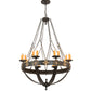 Meyda Lighting Neapolis 60" 24-Light Textured Black & Soft Gold Highlights Chandelier With Ivory Faux Candlelight