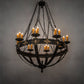 Meyda Lighting Neapolis 60" 24-Light Textured Black & Soft Gold Highlights Chandelier With Ivory Faux Candlelight