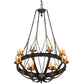 Meyda Lighting Neapolis 60" 24-Light Textured Black & Soft Gold Highlights Chandelier With Ivory Faux Candlelight