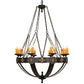 Meyda Lighting Neapolis 60" 24-Light Textured Black & Soft Gold Highlights Chandelier With Ivory Faux Candlelight