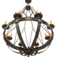 Meyda Lighting Neapolis 60" 24-Light Textured Black & Soft Gold Highlights Chandelier With Ivory Faux Candlelight