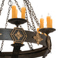 Meyda Lighting Neapolis 60" 24-Light Textured Black & Soft Gold Highlights Chandelier With Ivory Faux Candlelight