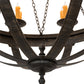 Meyda Lighting Neapolis 60" 24-Light Textured Black & Soft Gold Highlights Chandelier With Ivory Faux Candlelight