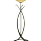 Meyda Lighting Nehoc 67" Tarnished Copper Torchiere Floor Lamp With Beige Iridescent Shade Glass