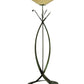 Meyda Lighting Nehoc 67" Tarnished Copper Torchiere Floor Lamp With Beige Iridescent Shade Glass