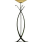 Meyda Lighting Nehoc 67" Tarnished Copper Torchiere Floor Lamp With Beige Iridescent Shade Glass