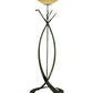 Meyda Lighting Nehoc 67" Tarnished Copper Torchiere Floor Lamp With Beige Iridescent Shade Glass