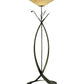 Meyda Lighting Nehoc 67" Tarnished Copper Torchiere Floor Lamp With Beige Iridescent Shade Glass