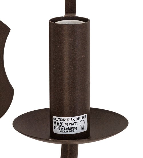 Meyda Lighting Nehring 20" 2-Light Cafe Noir Wall Sconce With Silver Mica Shade Glass