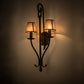 Meyda Lighting Nehring 20" 2-Light Cafe Noir Wall Sconce With Silver Mica Shade Glass