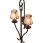 Meyda Lighting Nehring 20" 2-Light Cafe Noir Wall Sconce With Silver Mica Shade Glass
