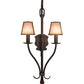 Meyda Lighting Nehring 20" 2-Light Cafe Noir Wall Sconce With Silver Mica Shade Glass