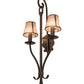 Meyda Lighting Nehring 20" 2-Light Cafe Noir Wall Sconce With Silver Mica Shade Glass