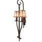 Meyda Lighting Nehring 20" 2-Light Cafe Noir Wall Sconce With Silver Mica Shade Glass