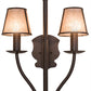 Meyda Lighting Nehring 20" 2-Light Cafe Noir Wall Sconce With Silver Mica Shade Glass