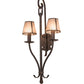 Meyda Lighting Nehring 20" 2-Light Cafe Noir Wall Sconce With Silver Mica Shade Glass