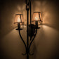 Meyda Lighting Nehring 20" 2-Light Costello Black Wall Sconce With Silver Mica Shade Glass