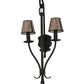 Meyda Lighting Nehring 20" 2-Light Costello Black Wall Sconce With Silver Mica Shade Glass
