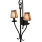 Meyda Lighting Nehring 20" 2-Light Costello Black Wall Sconce With Silver Mica Shade Glass