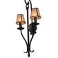 Meyda Lighting Nehring 20" 2-Light Costello Black Wall Sconce With Silver Mica Shade Glass