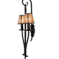 Meyda Lighting Nehring 20" 2-Light Costello Black Wall Sconce With Silver Mica Shade Glass