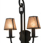 Meyda Lighting Nehring 20" 2-Light Costello Black Wall Sconce With Silver Mica Shade Glass