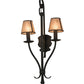 Meyda Lighting Nehring 20" 2-Light Costello Black Wall Sconce With Silver Mica Shade Glass