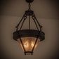 Meyda Lighting Nehring 21" 2-Light Costello Black Inverted Pendant Light With Silver Mica Shade Glass