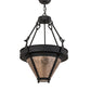 Meyda Lighting Nehring 21" 2-Light Costello Black Inverted Pendant Light With Silver Mica Shade Glass