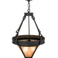 Meyda Lighting Nehring 21" 2-Light Costello Black Inverted Pendant Light With Silver Mica Shade Glass