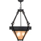Meyda Lighting Nehring 21" 2-Light Costello Black Inverted Pendant Light With Silver Mica Shade Glass