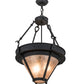 Meyda Lighting Nehring 21" 2-Light Costello Black Inverted Pendant Light With Silver Mica Shade Glass