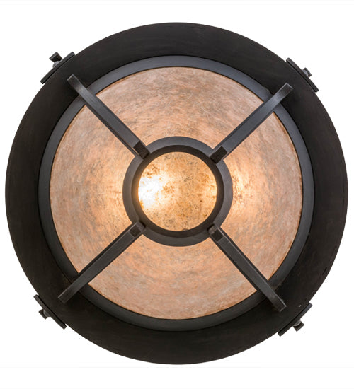 Meyda Lighting Nehring 21" 2-Light Costello Black Inverted Pendant Light With Silver Mica Shade Glass