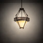 Meyda Lighting Nehring 21" 2-Light Gilded Tobacco Inverted Pendant Light With Beige Sahara Taupe Idalight Shade