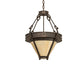 Meyda Lighting Nehring 21" 2-Light Gilded Tobacco Inverted Pendant Light With Beige Sahara Taupe Idalight Shade