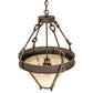 Meyda Lighting Nehring 21" 2-Light Gilded Tobacco Inverted Pendant Light With Beige Sahara Taupe Idalight Shade