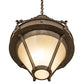 Meyda Lighting Nehring 21" 2-Light Gilded Tobacco Inverted Pendant Light With Beige Sahara Taupe Idalight Shade