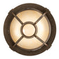 Meyda Lighting Nehring 21" 2-Light Gilded Tobacco Inverted Pendant Light With Beige Sahara Taupe Idalight Shade