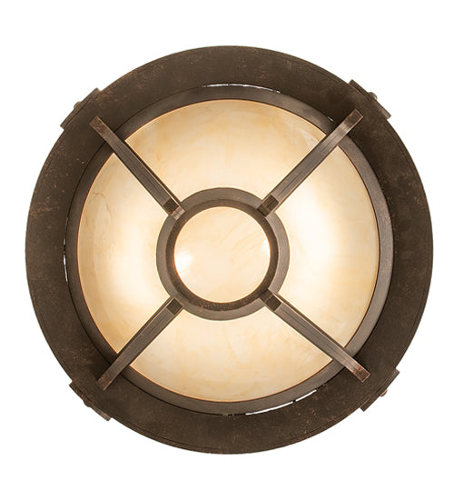 Meyda Lighting Nehring 21" 2-Light Gilded Tobacco Inverted Pendant Light With Beige Sahara Taupe Idalight Shade