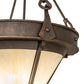Meyda Lighting Nehring 21" 2-Light Gilded Tobacco Inverted Pendant Light With Beige Sahara Taupe Idalight Shade